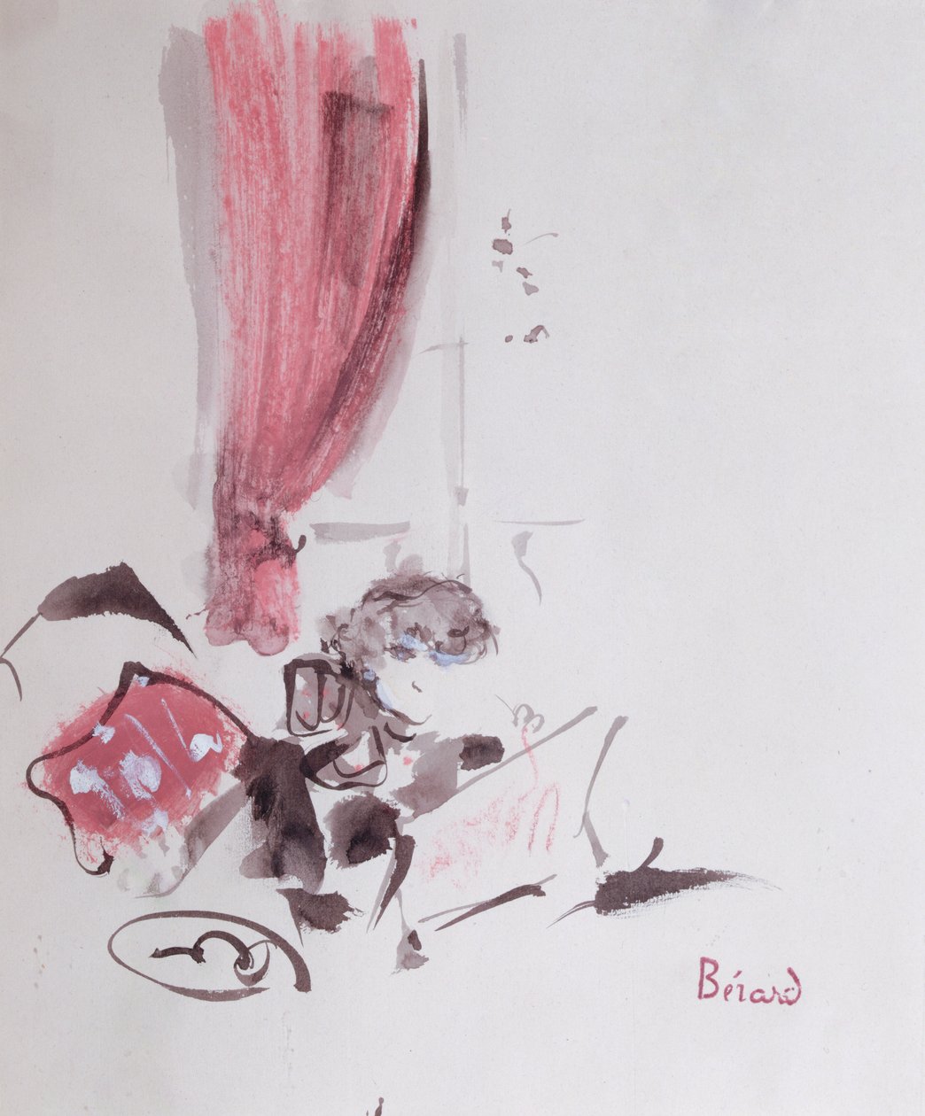 Colette (1873-1954) (kvaš na papíře) od Christian Bérard