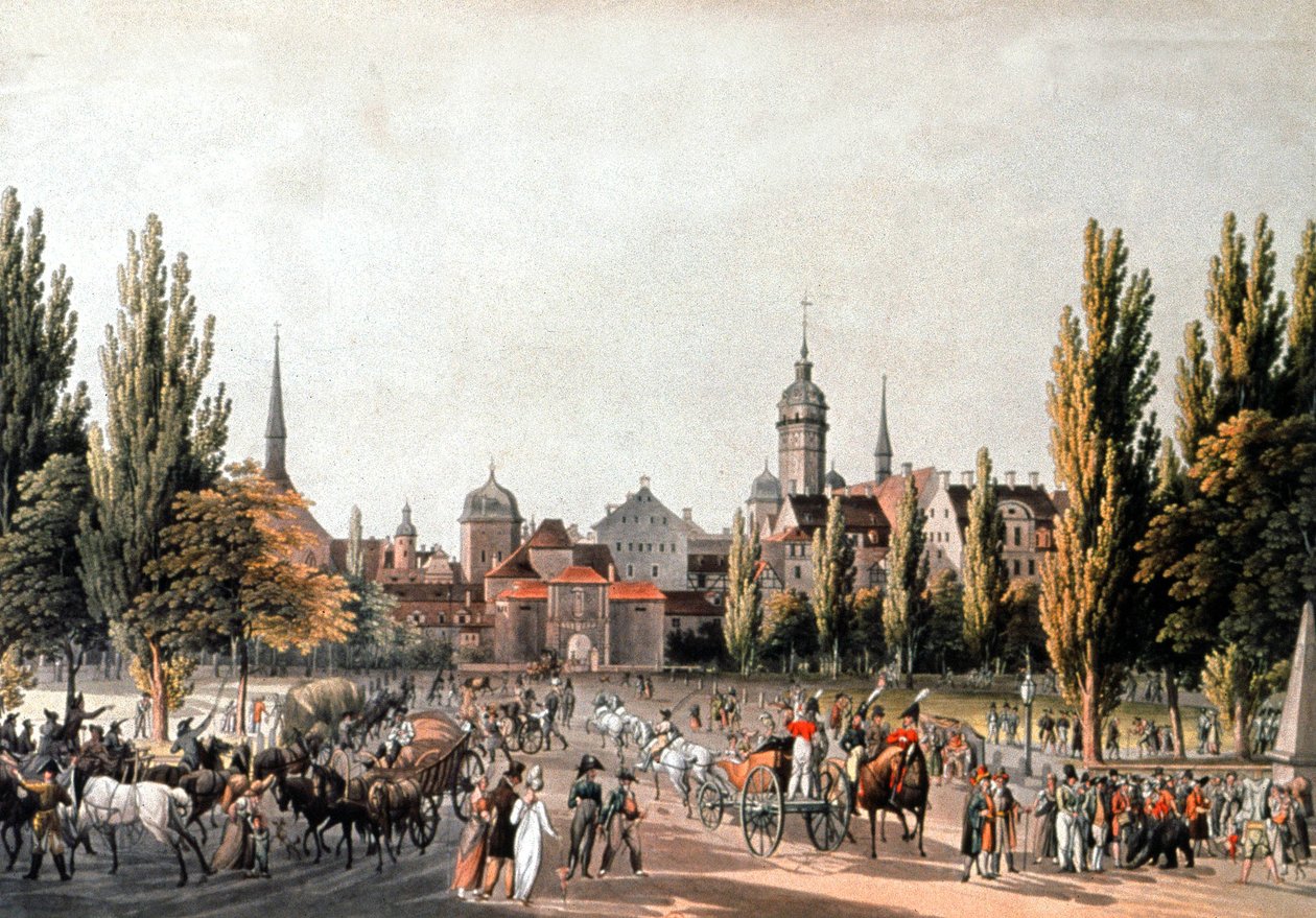 Lipský veletrh, cca 1810-20 (rytina) od Christian Gottlob Hammer