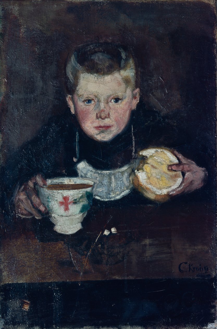 Pochůzkář pije kávu od Christian Krohg