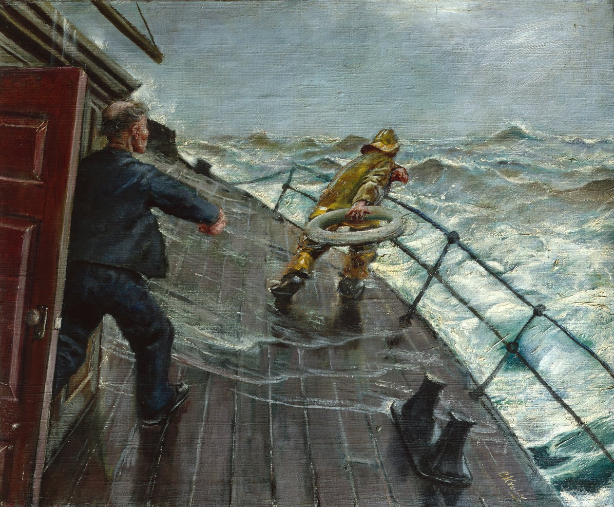 Muž přes palubu (olej na plátně) od Christian Krohg