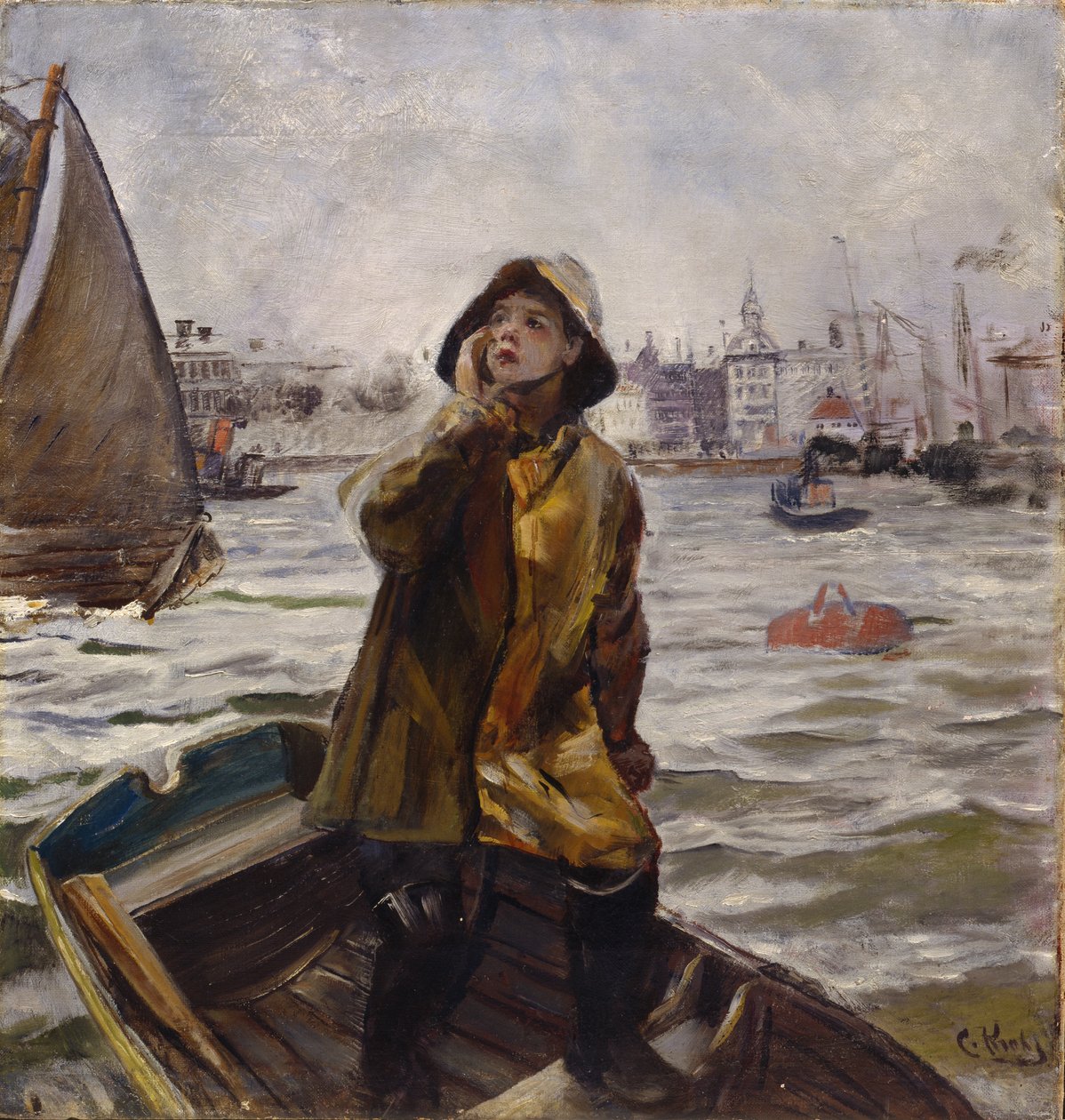 Pilot chlapec, Bergens Bay od Christian Krohg