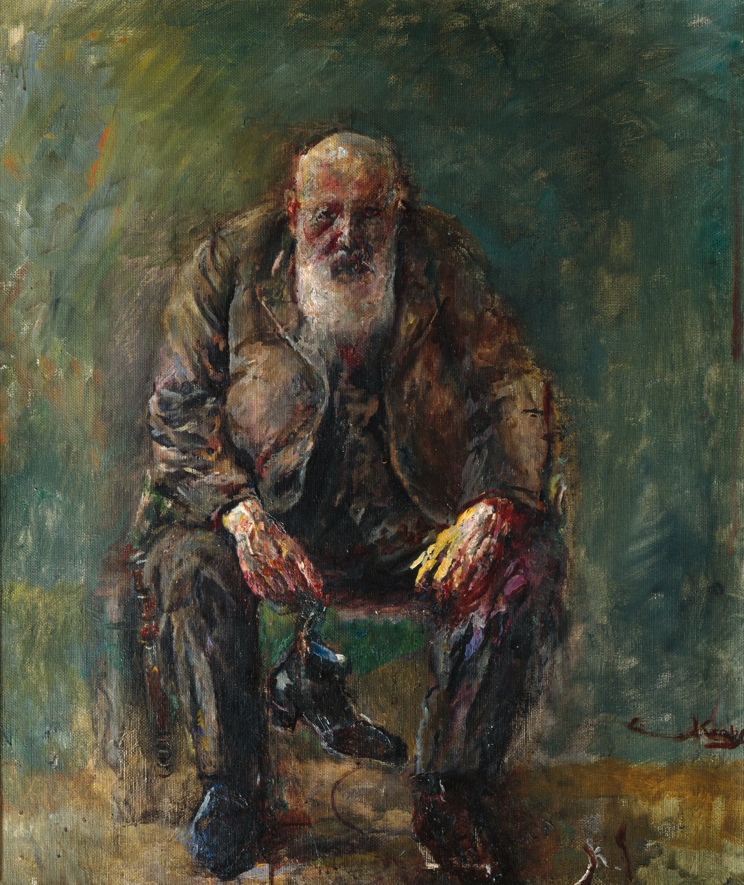 Autoportrét s botami, kolem roku 1920 od Christian Krohg