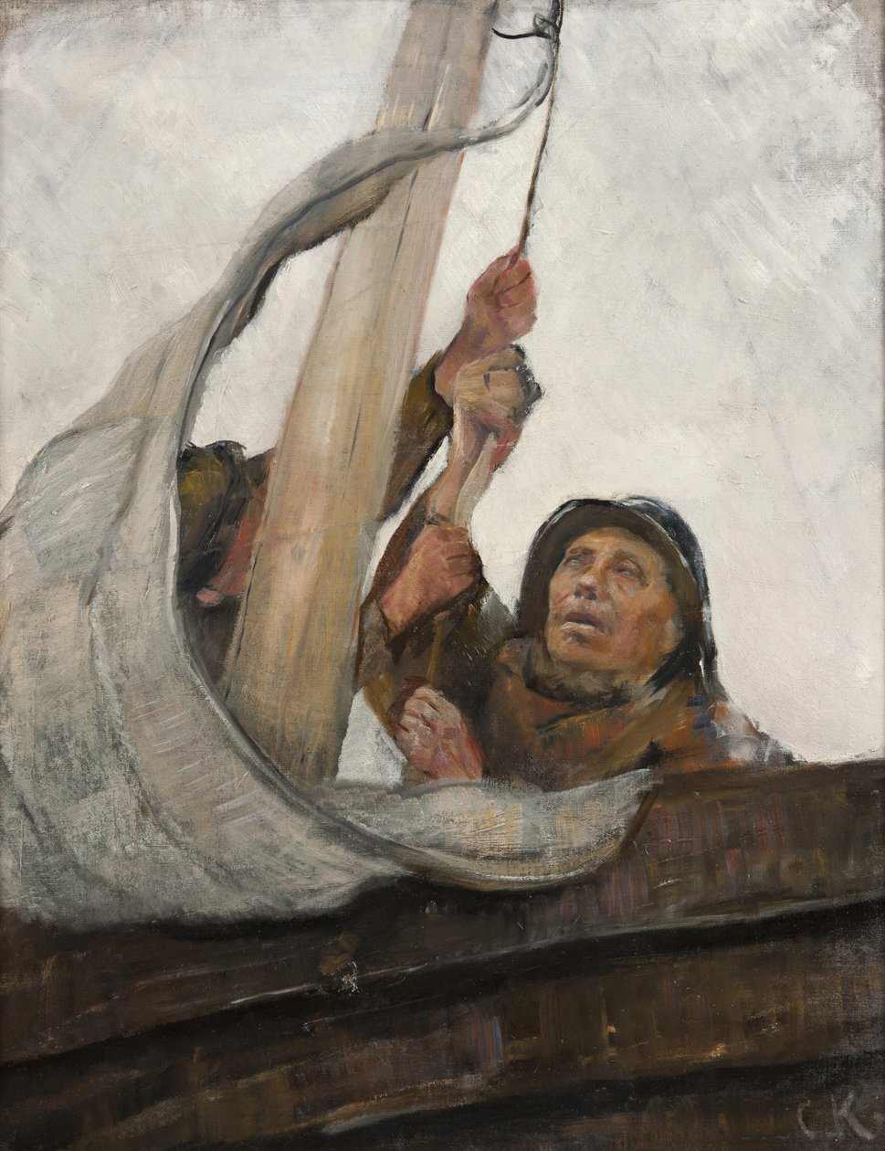 Vyplouvání, kolem roku 1900 od Christian Krohg