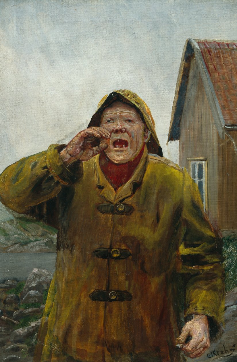 Křičící rybář (malba) od Christian Krohg
