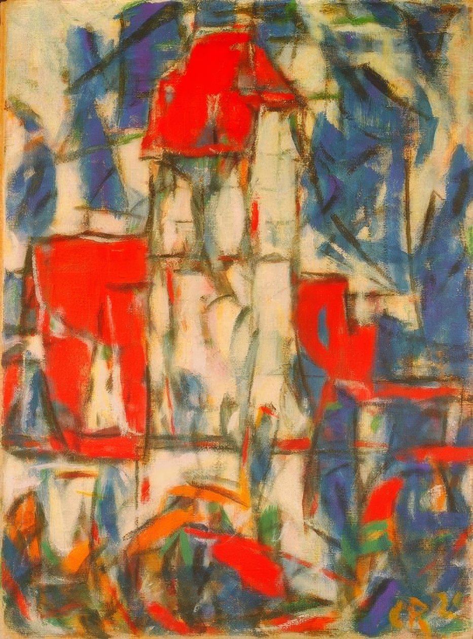 Dinkelsbühl (panoráma města s věží) od Christian Rohlfs