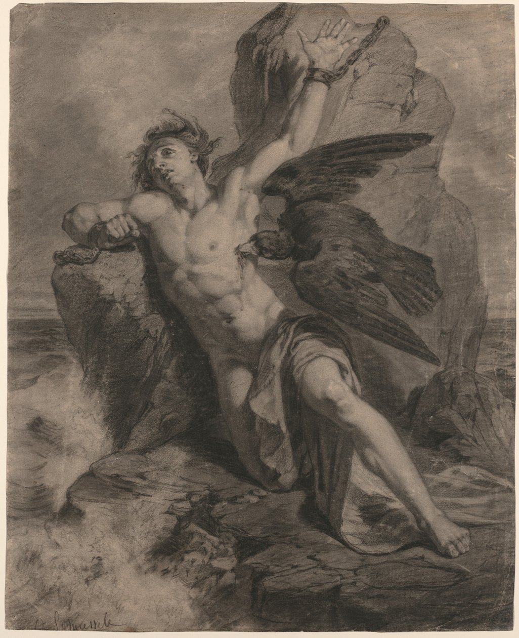 Prometheus vázaný od Christian Schussele