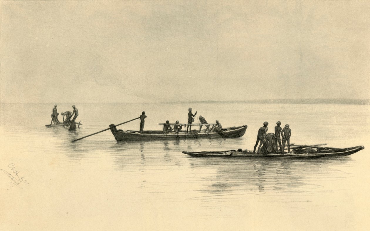 Rybářské lodě, Cejlon, 1898. od Christian Wilhelm Allers