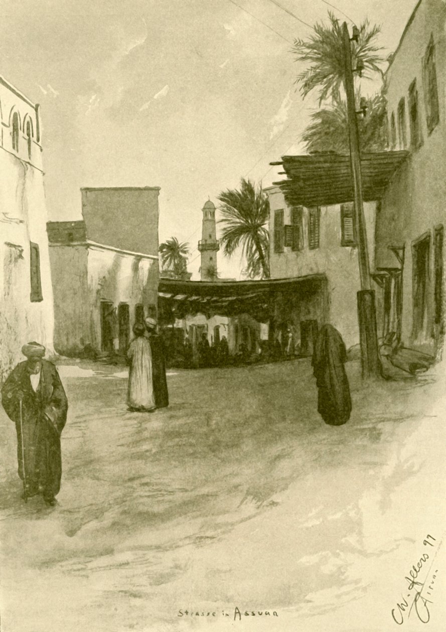 Ulice v Asuánu, Egypt, 1898. od Christian Wilhelm Allers