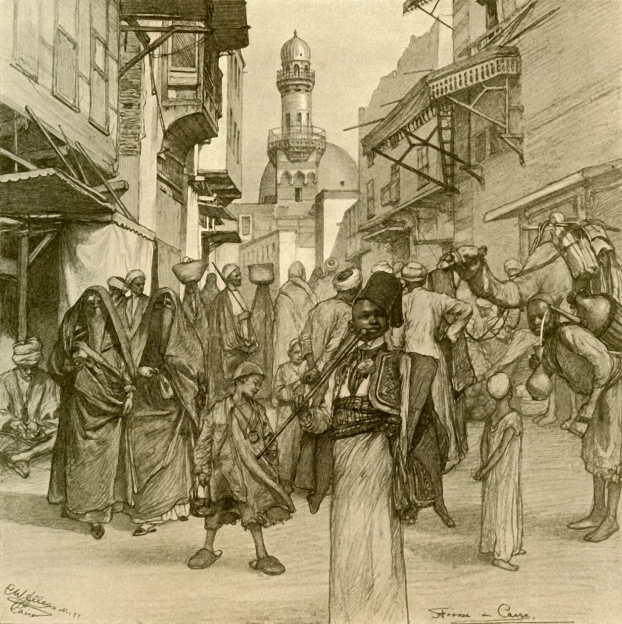 Ulice v Káhiře, 1898. od Christian Wilhelm Allers