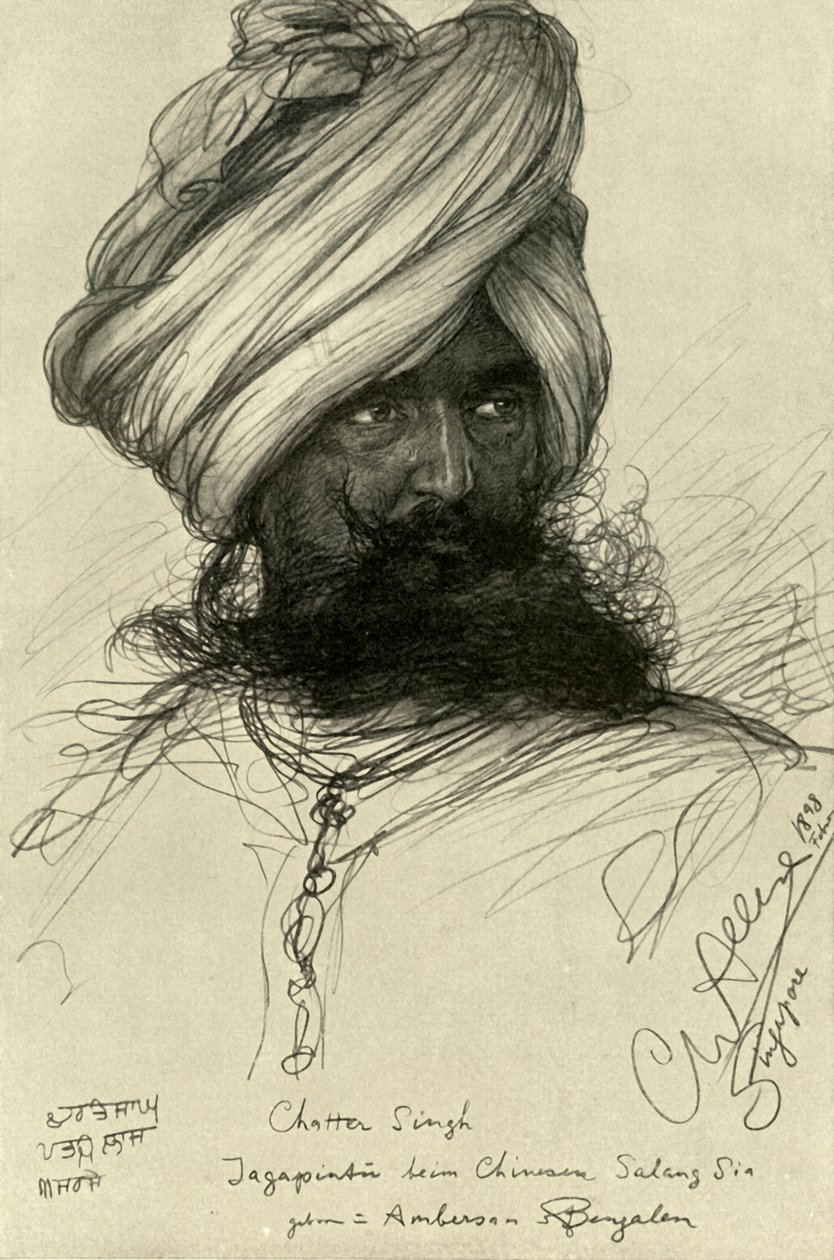 Watchman Chatter Singh, Singapur, 1898. od Christian Wilhelm Allers