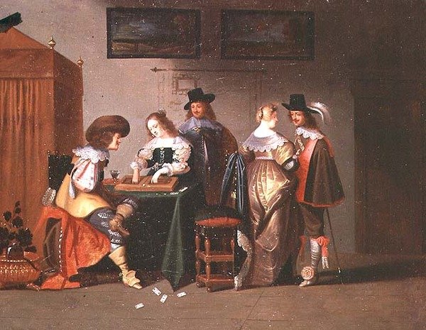 Hráči backgammonu, 17. století od Christoffel Jacobsz van der Lamen