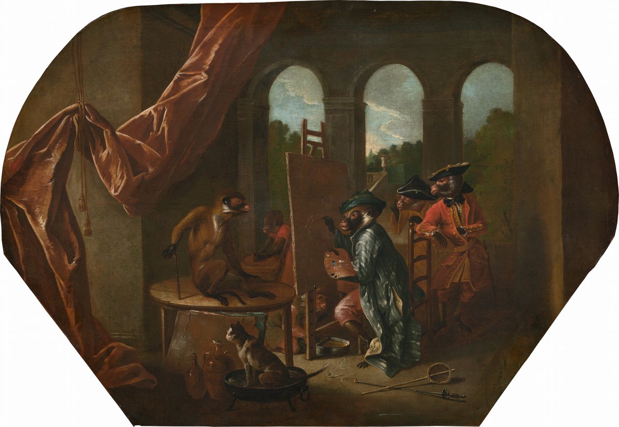 Singer: The Painter, c. 1739. od Christophe Huet