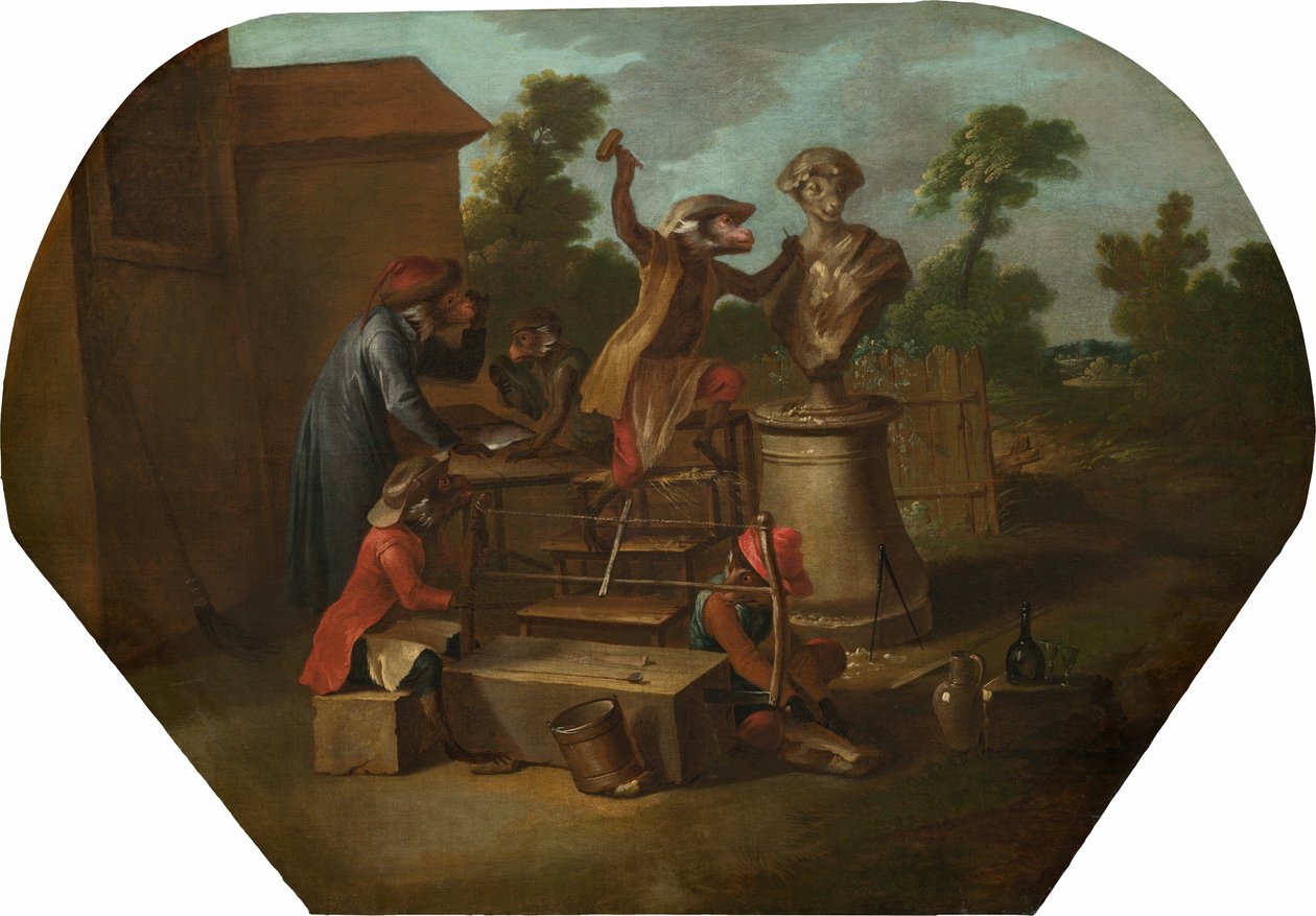 Singer: The Sculptor, c. 1739. od Christophe Huet