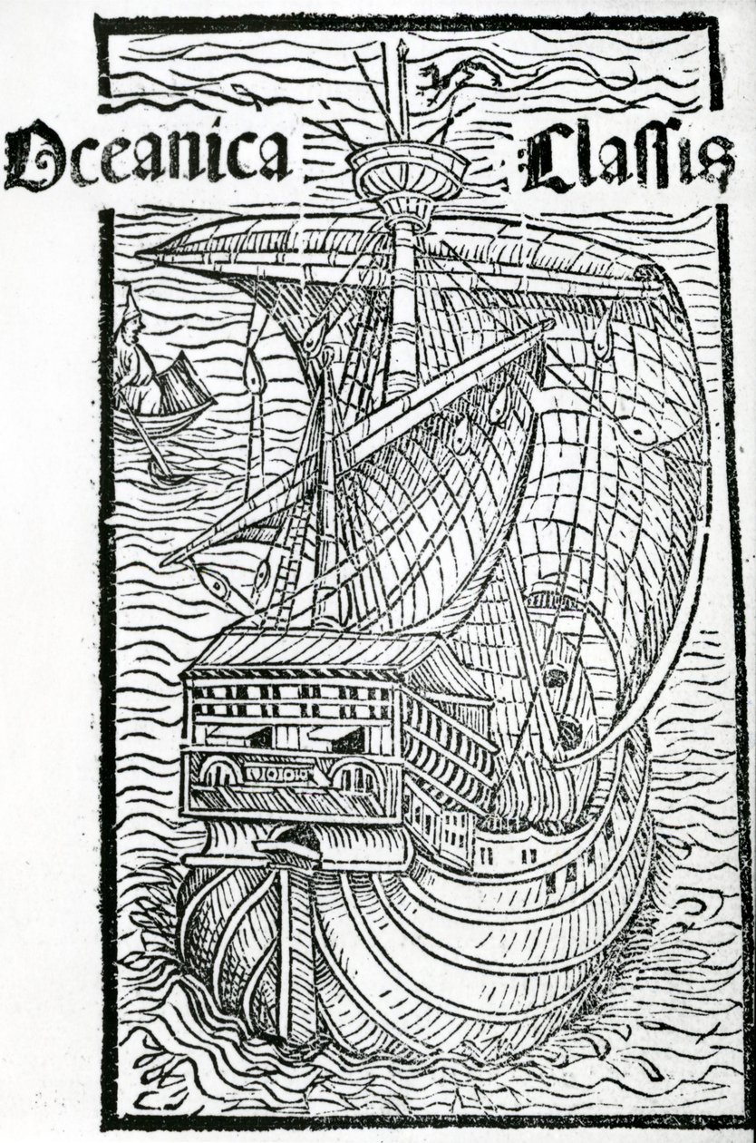 Kresba lodi Santa Maria, 1493 od Christopher Columbus
