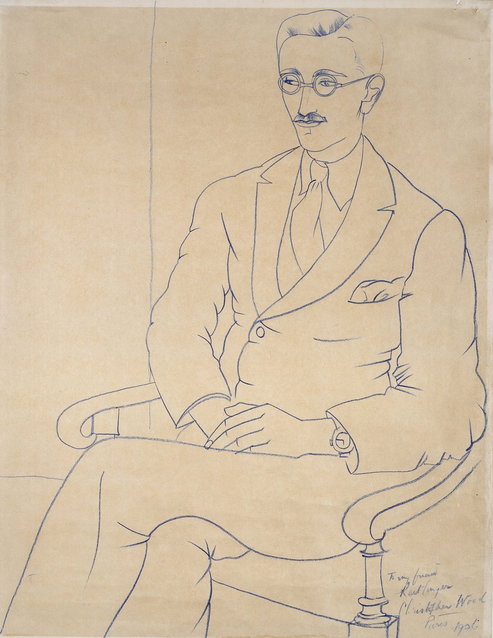 Portrét Geralda Reitlingera, 1926 (modrá křída) od Christopher Wood