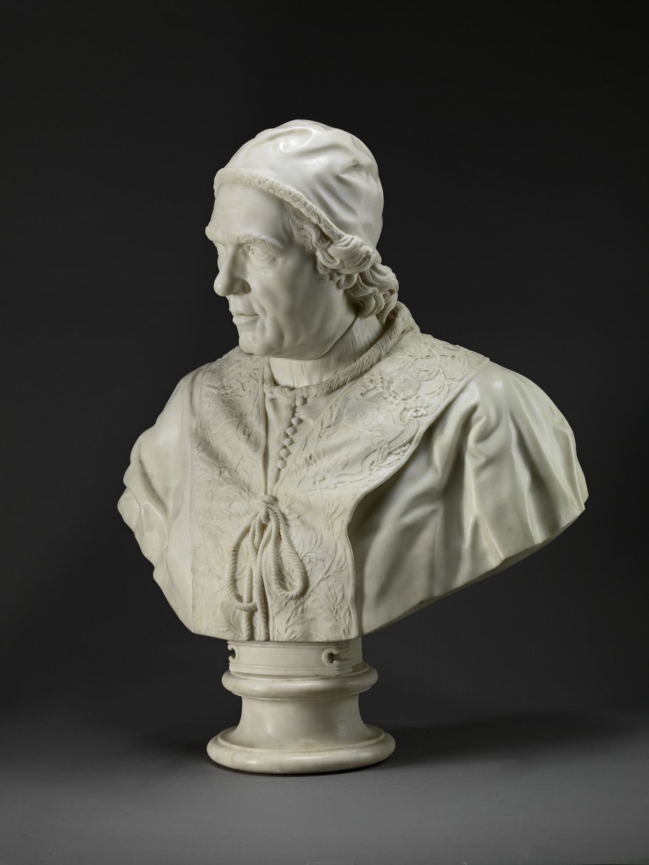 Papež Klement XIV (1705-74) kolem 1772-76 (mramor) od Christopher (attr.to) Hewetson
