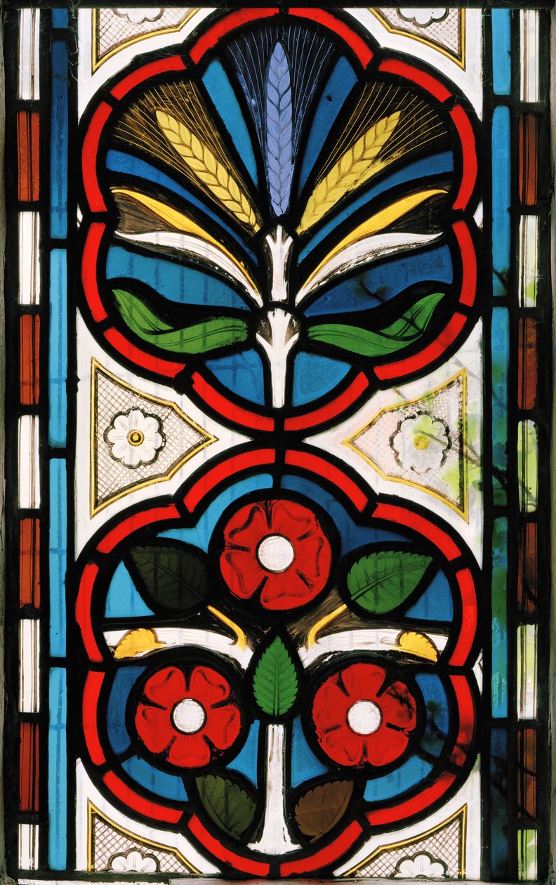 Růže a pšenice, 1865 (vitráže) od Christopher Dresser
