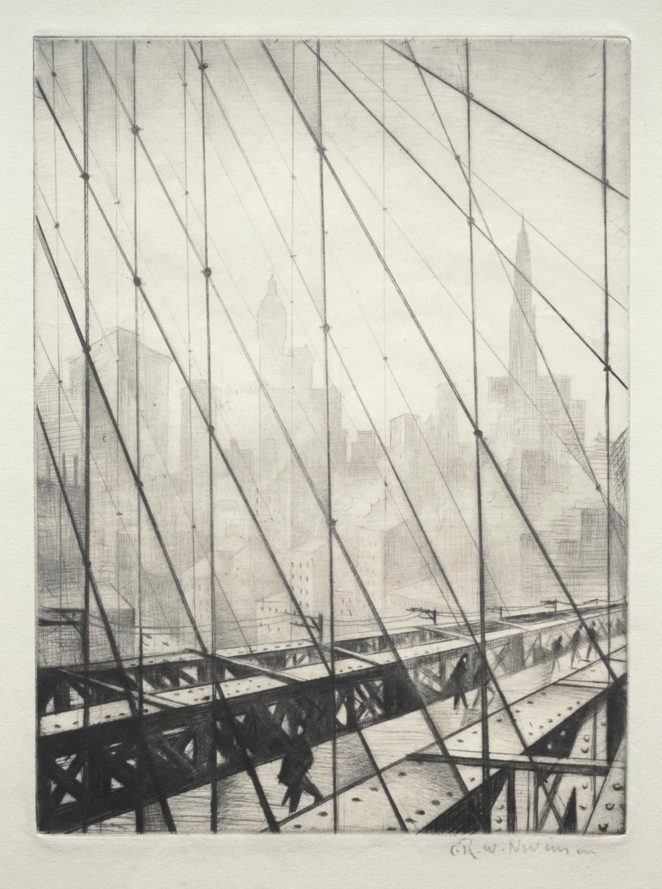 Pohled přes Brooklynský most od Christopher Richard Wynne Nevinson