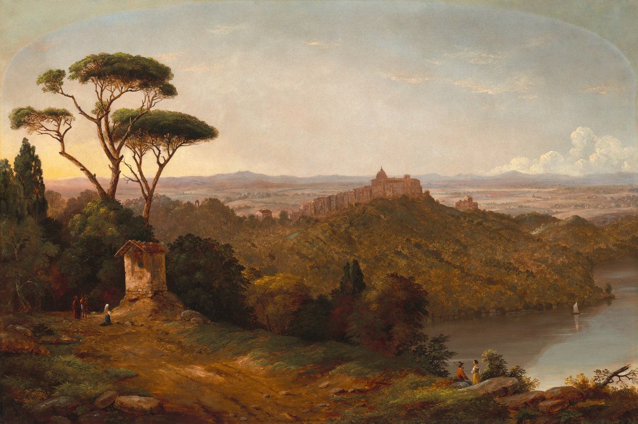 Hrad Gondolfo, jezero Albano, Itálie od Christopher Pearse Cranch