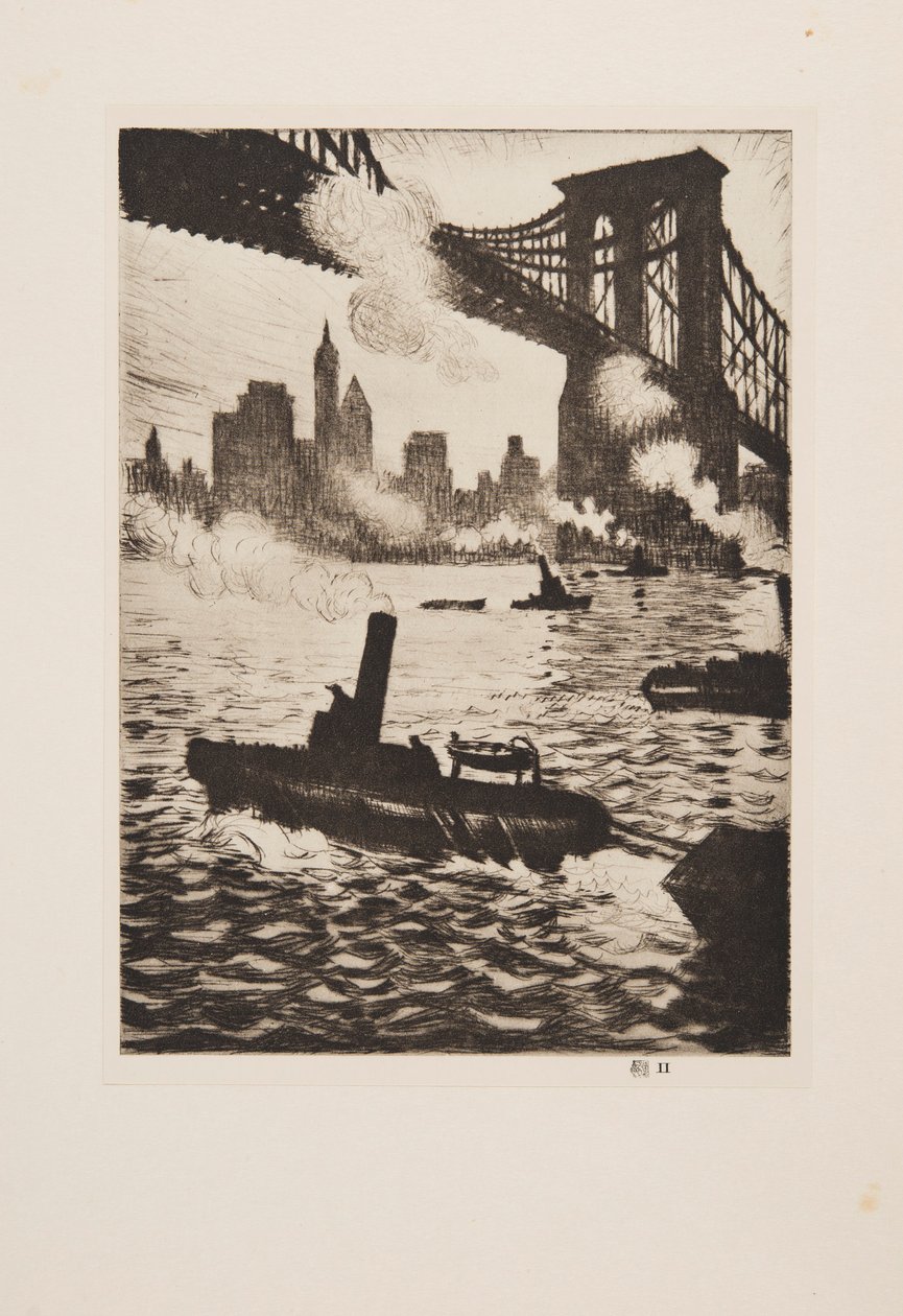 Under Brooklyn Bridge, hospoda 1921. od Christopher Richard Wynne Nevinson