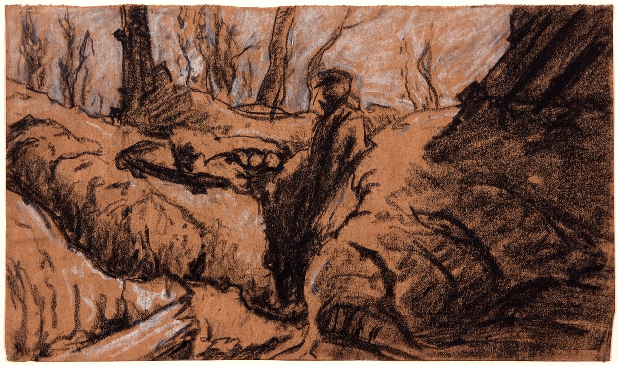 Muž v příkopu, c1914. od Christopher Williams