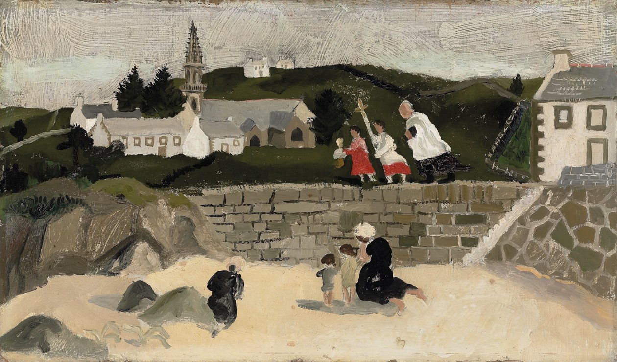 Svátost, Ploaré, Bretaň (olej na palubě) od Christopher Wood
