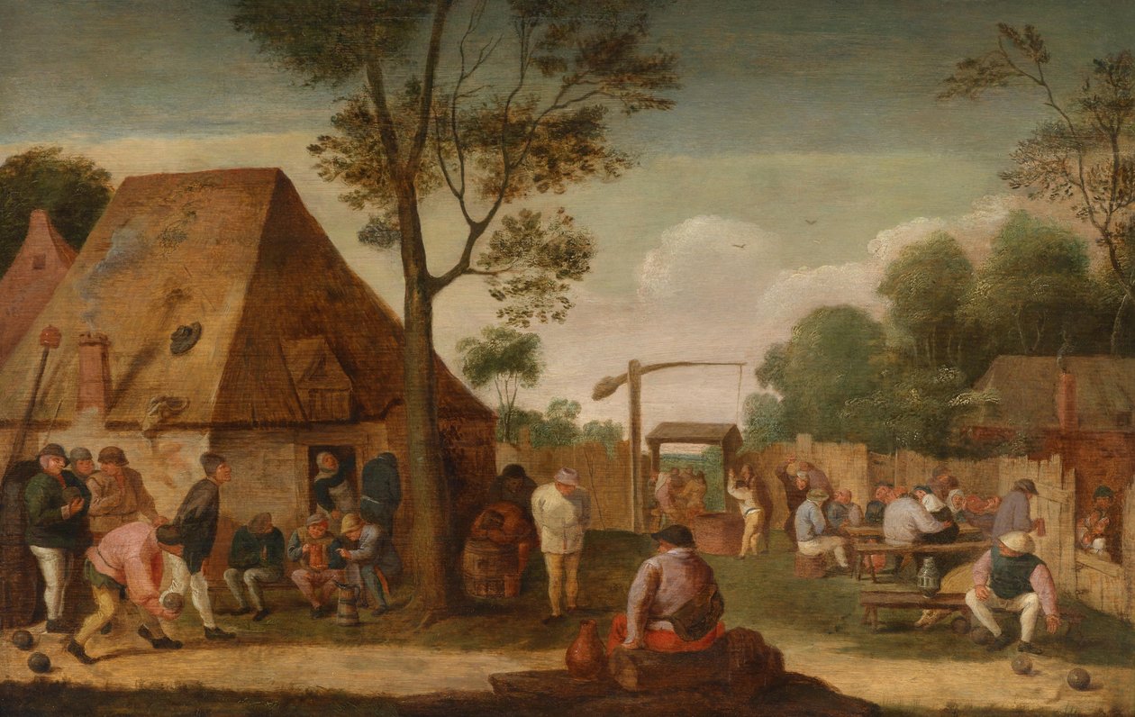 Venkovské radovánky pod širým nebem od Circle of Adriaen Brouwer