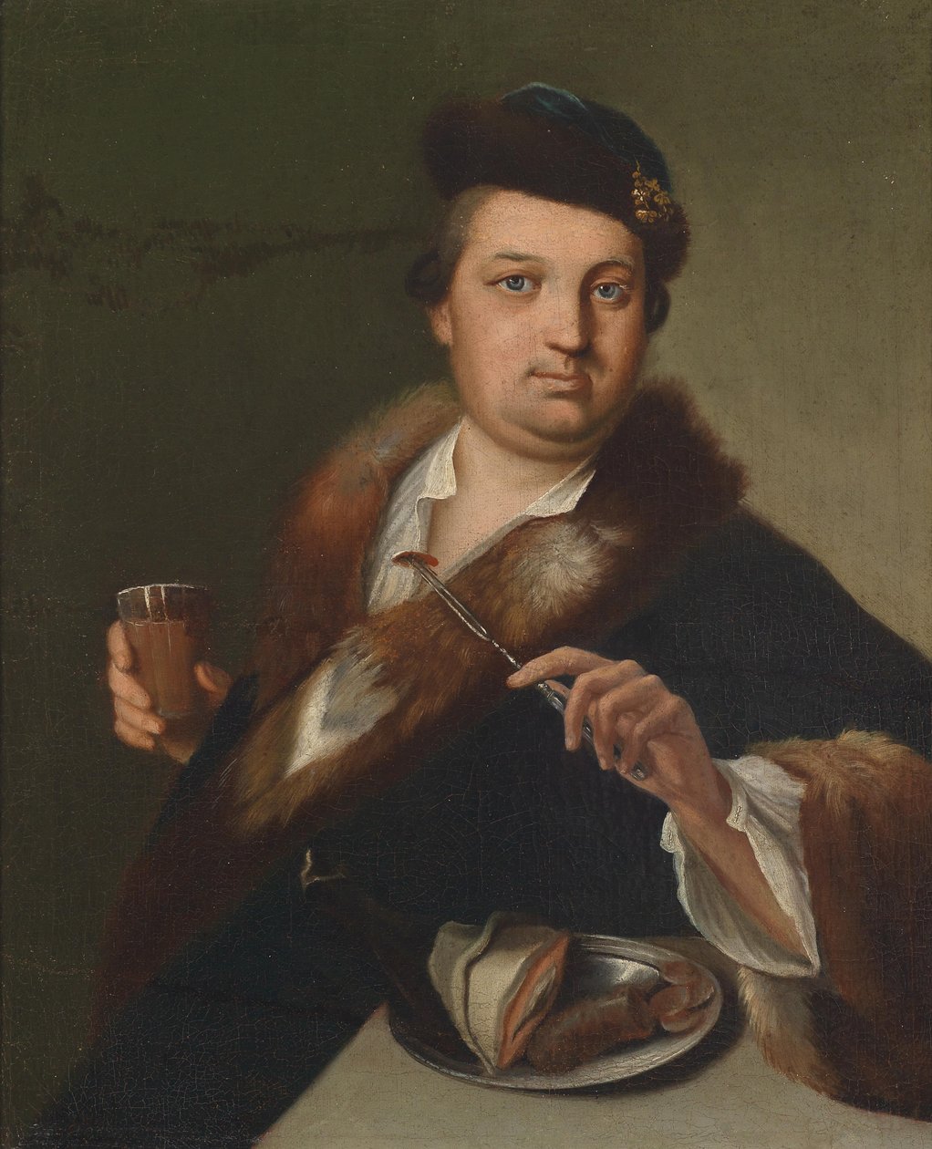 Muž jí jídlo od Circle of Jan Kupecký