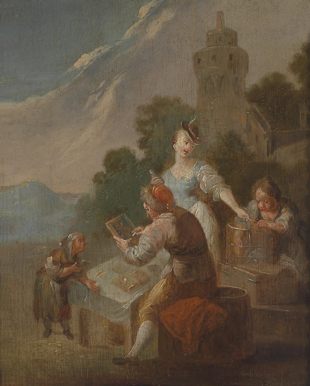 Děti ve třídě venku od Circle of Johann Georg Platzer