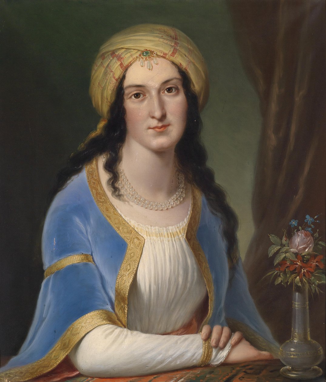 Portrét dámy s turbanem od Circle of Josef Grassi