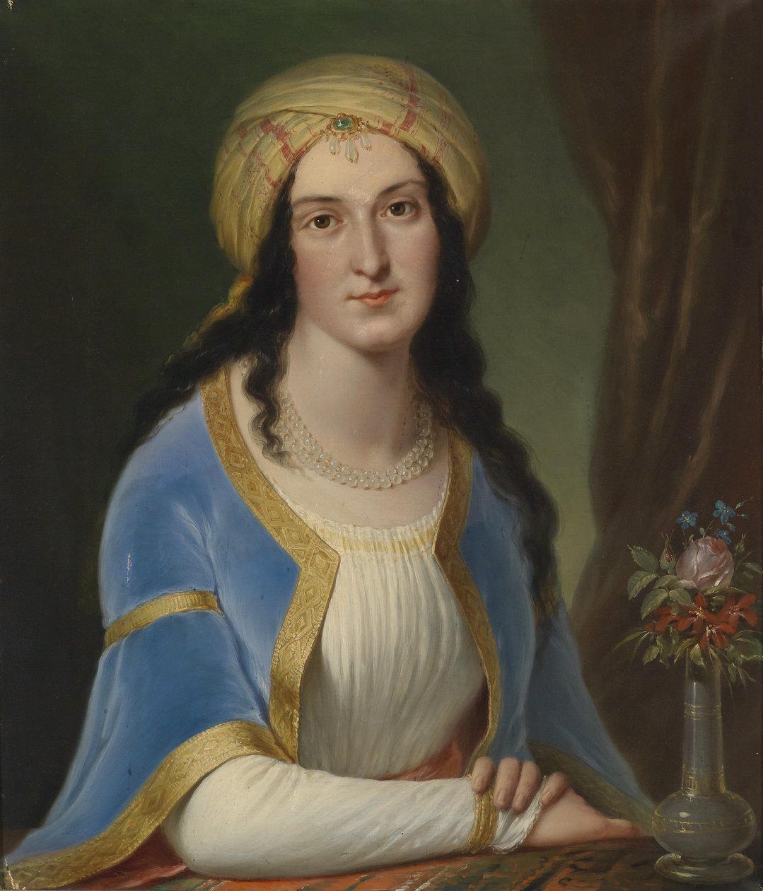 Portrét dámy s turbanem od Circle of Josef Grassi