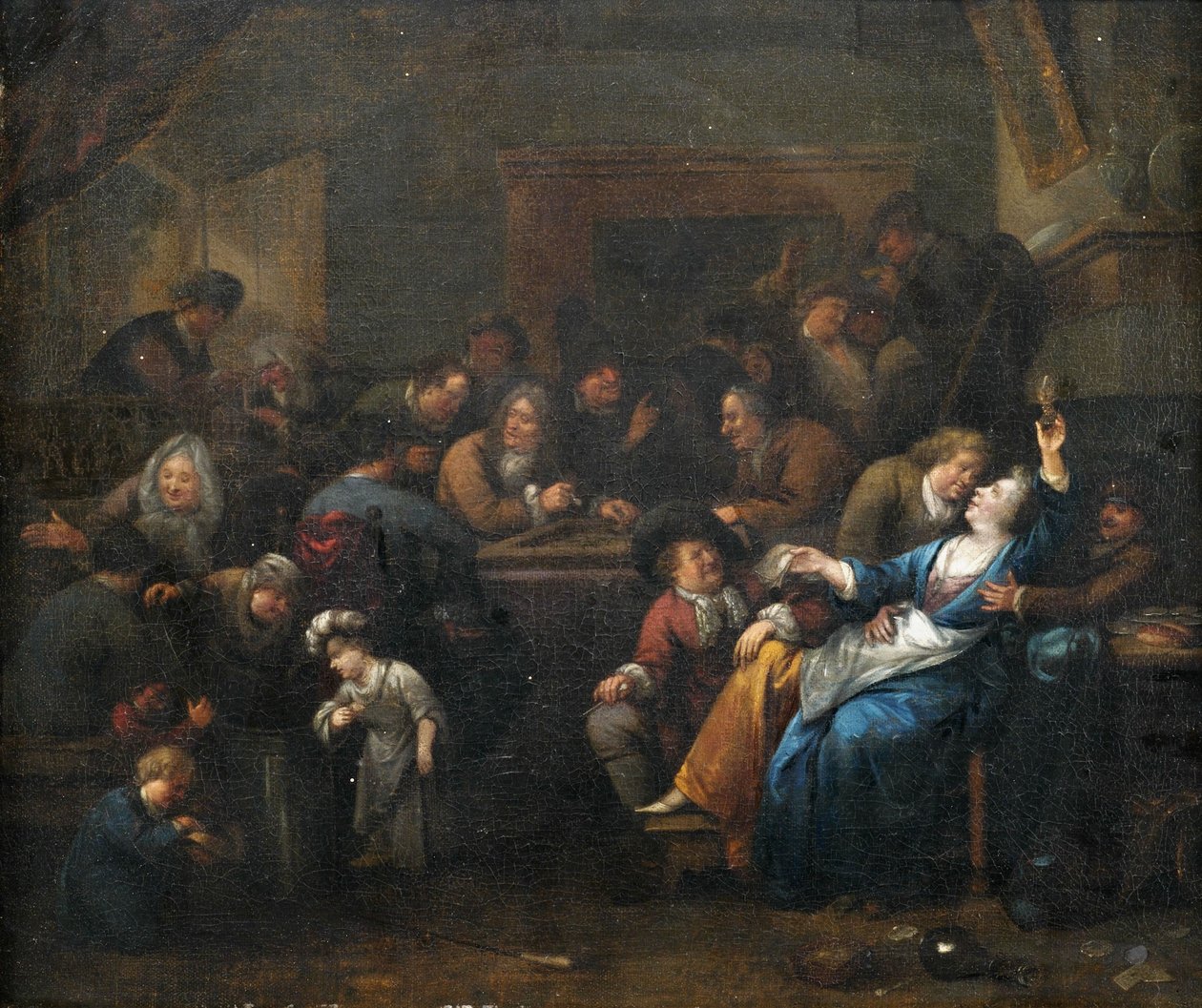 Veselé dění v hospodě od Circle of Richard Brakenburgh