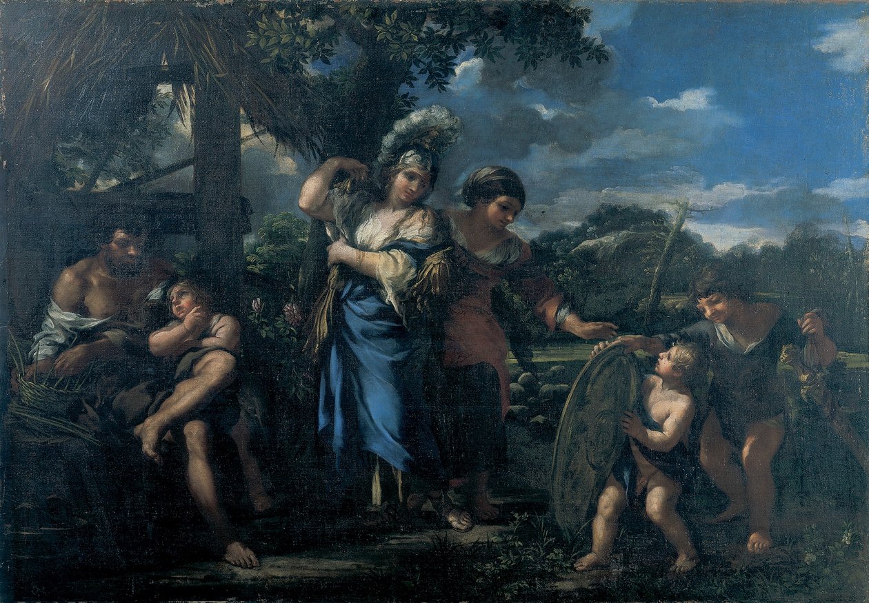 Erminia mezi pastýři od Ciro Ferri