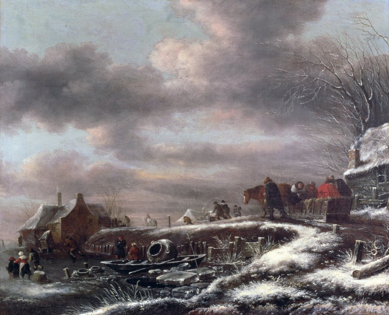 Zimní krajina (olej na plátně) od Claes (1630 76) Molenaer