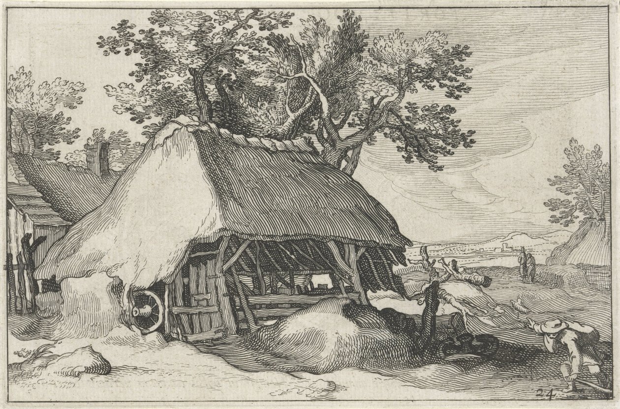 Farma Krajiny s farmami (název série) od Claes Jansz. Visscher (II)