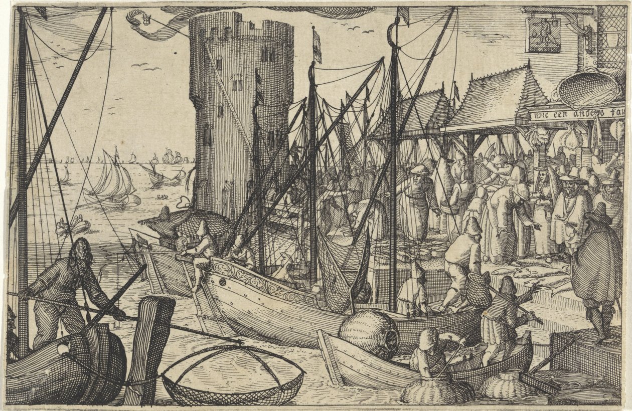 Rybí trh od Claes Jansz. Visscher (II)