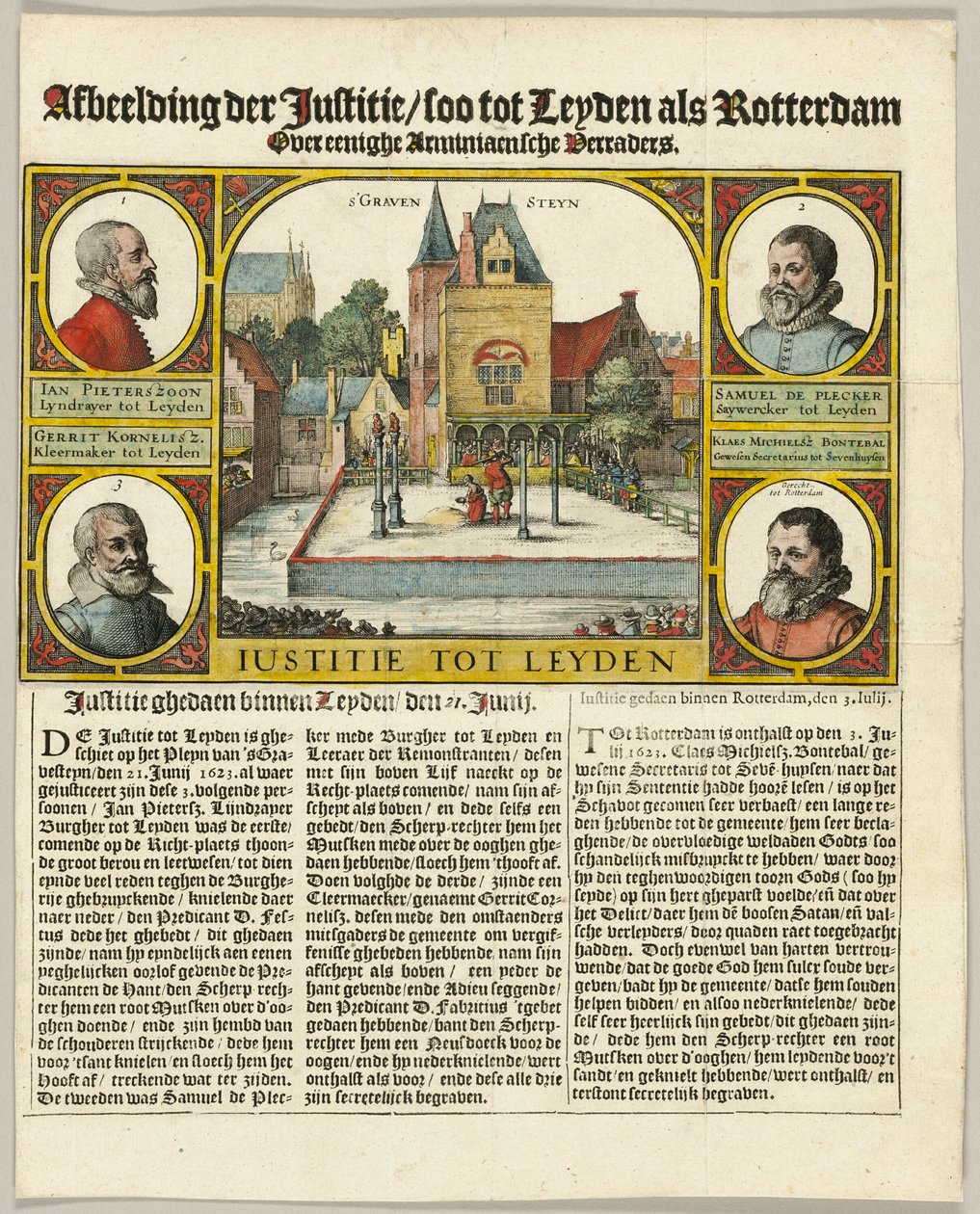 Poprava arminiánů v Leidenu od Claes Jansz. Visscher II