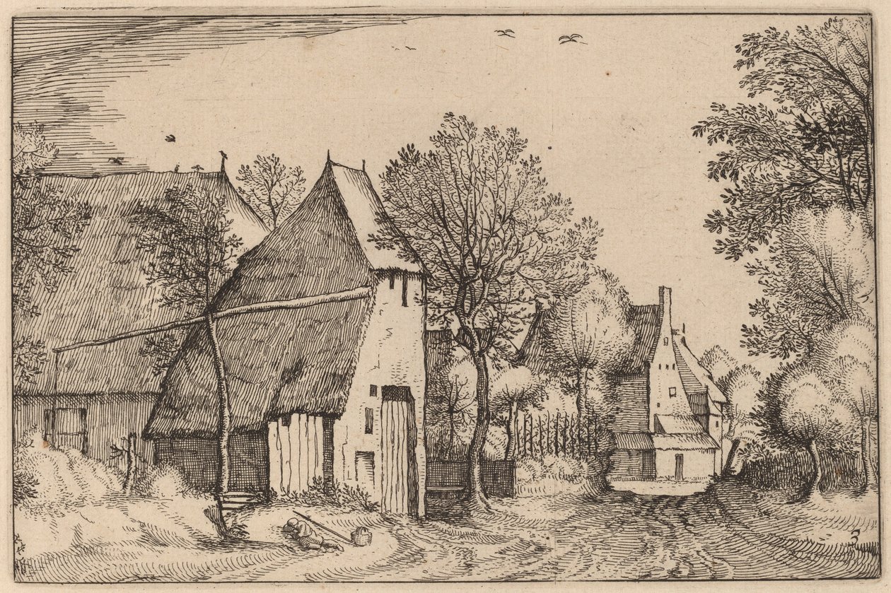 Village Road od Claes Jansz Visscher after Johannes van Doetechum, the Elder after Lucas