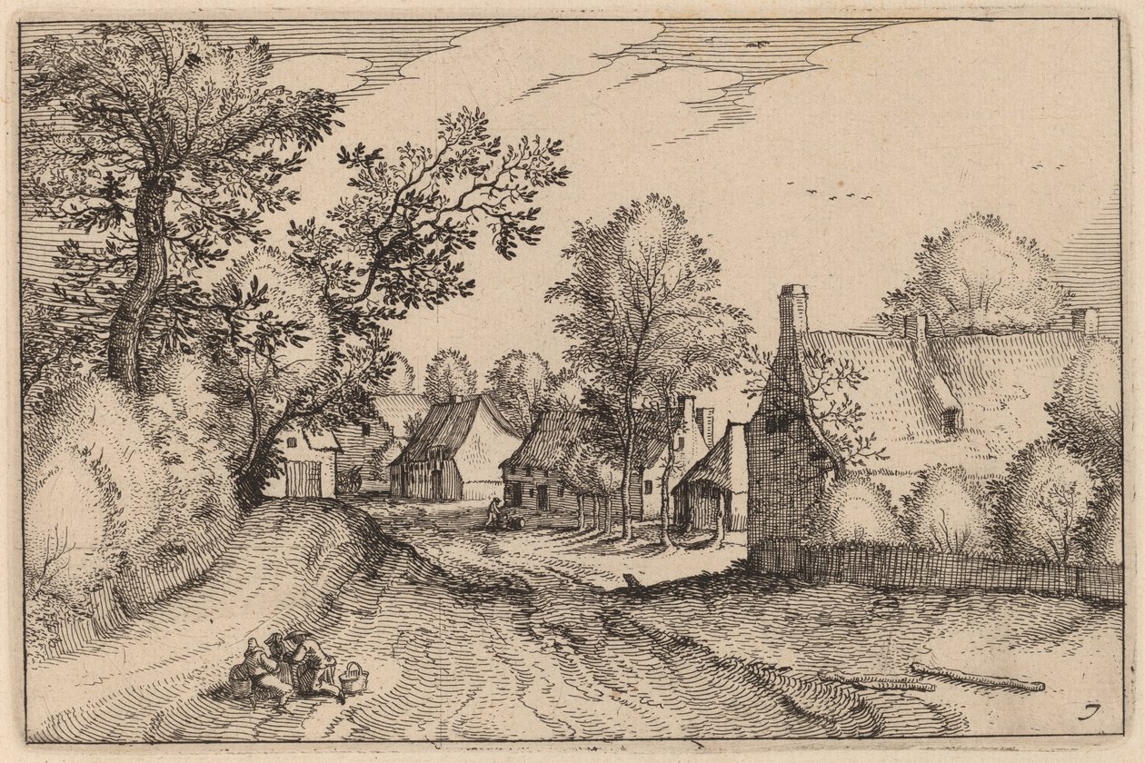 Village Road od Claes Jansz Visscher after Johannes van Doetechum, the Elder after Lucas