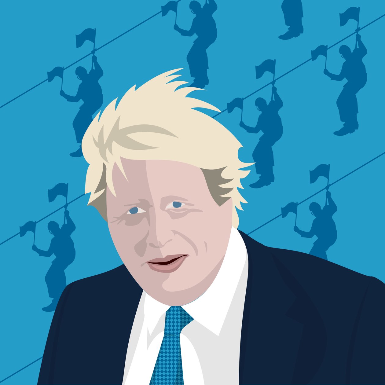 Boris Johnson a lanové centrum od Claire Huntley