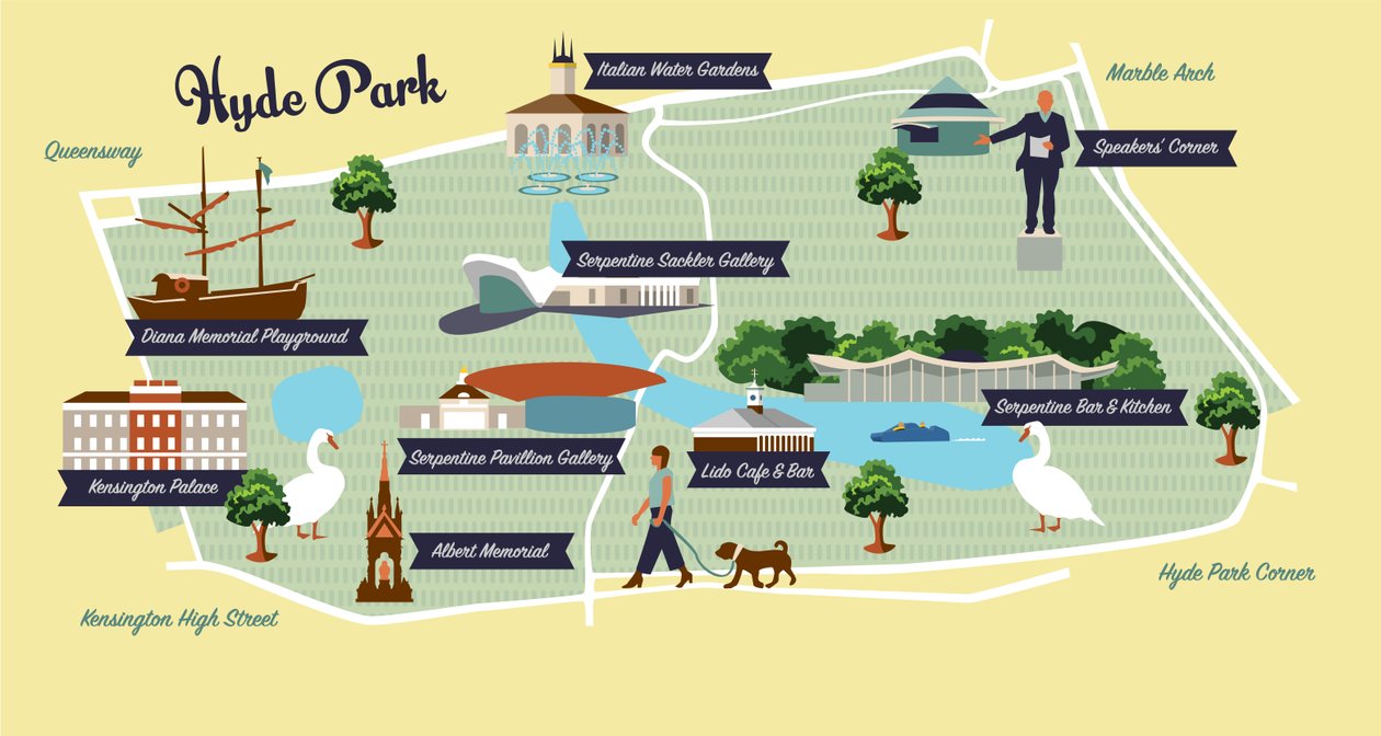 Mapa Hyde Parku od Claire Huntley