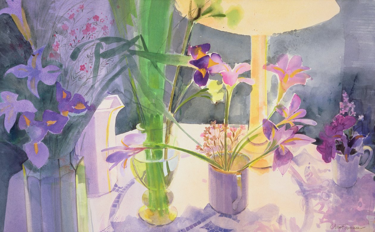 Winter Iris (wc na papíře) od Claire Spencer