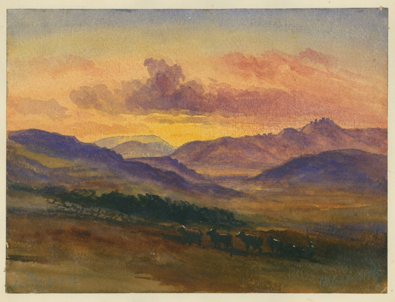 Jeba, 1872 (wc a tužka na papíře) od Claude Conder