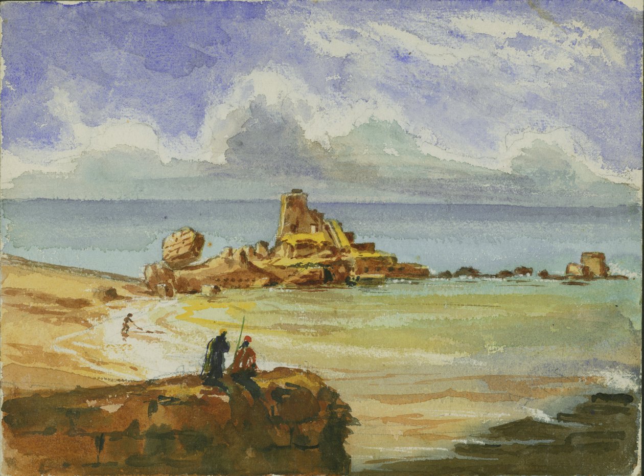 Ruiny Caesarea, 1873 (wc a tužka na papíře) od Claude Conder