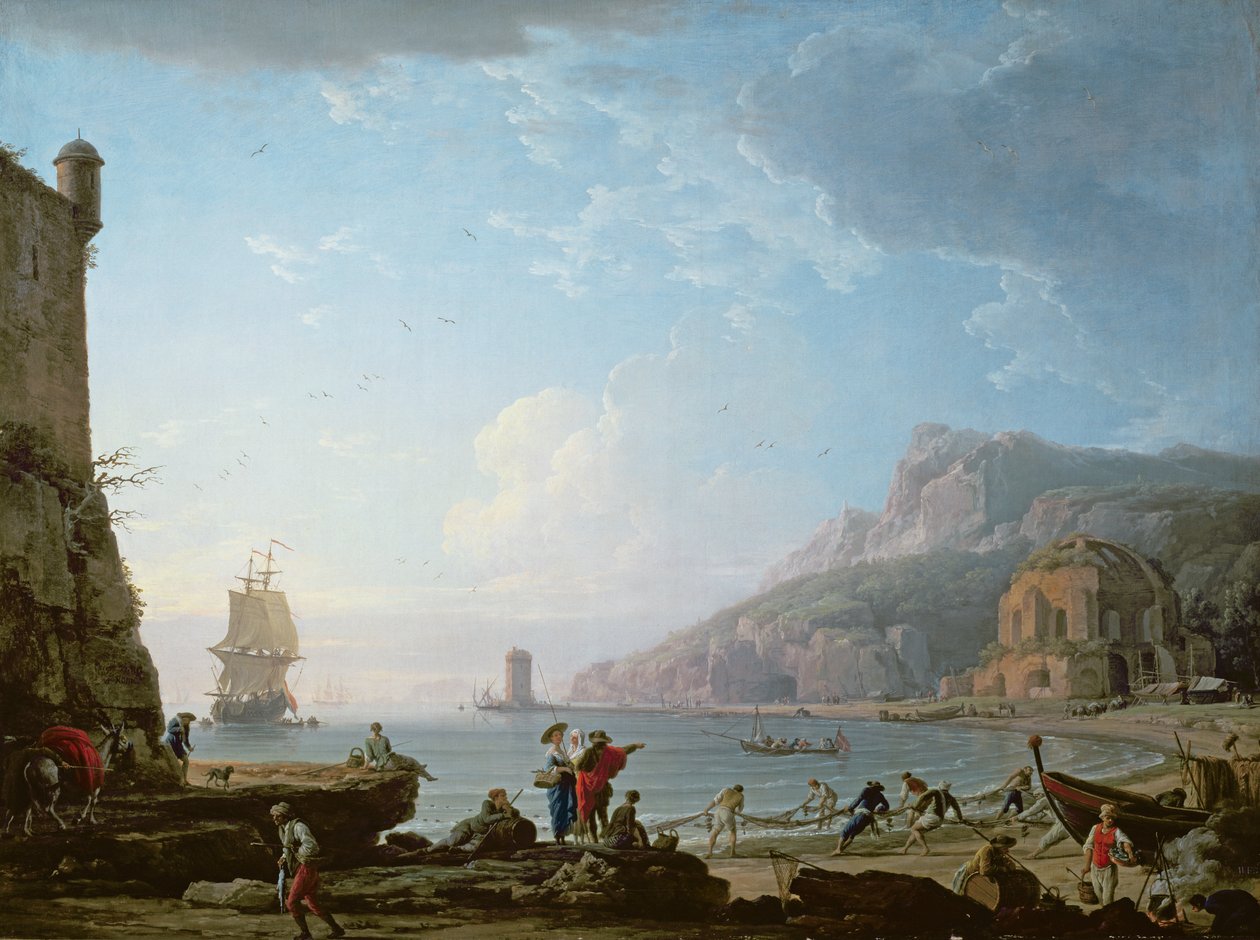 Ranní scéna v zátoce, 1752 od Claude Joseph Vernet