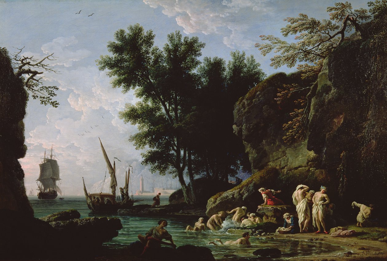 Nymfy se ráno koupou od Claude Joseph Vernet