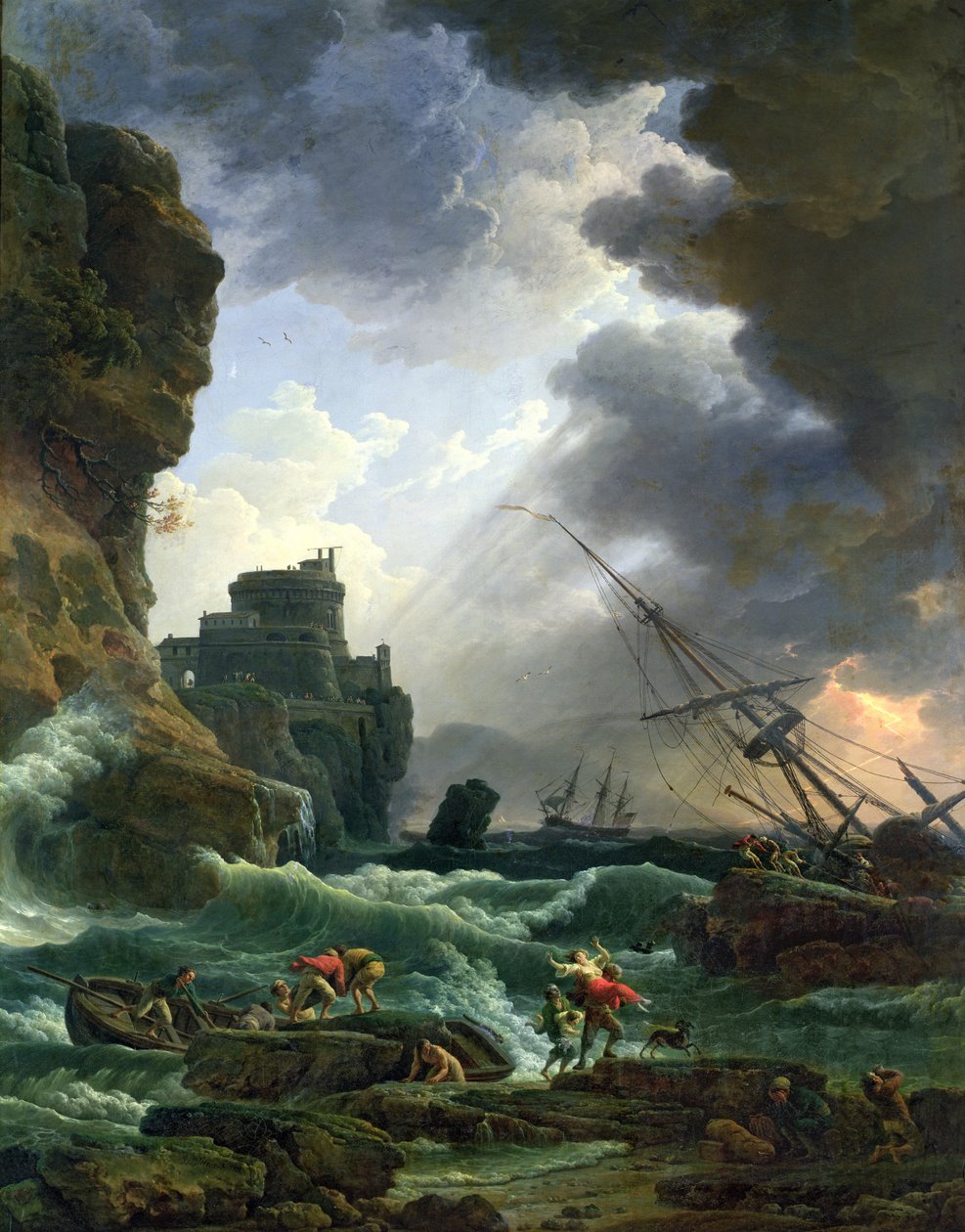 Bouře, 1777 od Claude Joseph Vernet