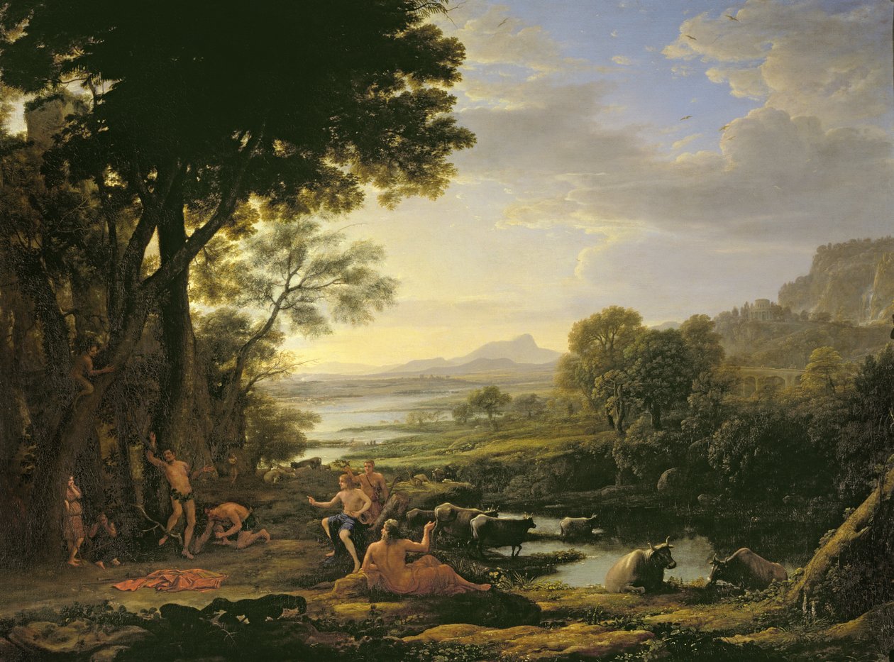 Apollo stahující Marsyas od Claude Lorrain