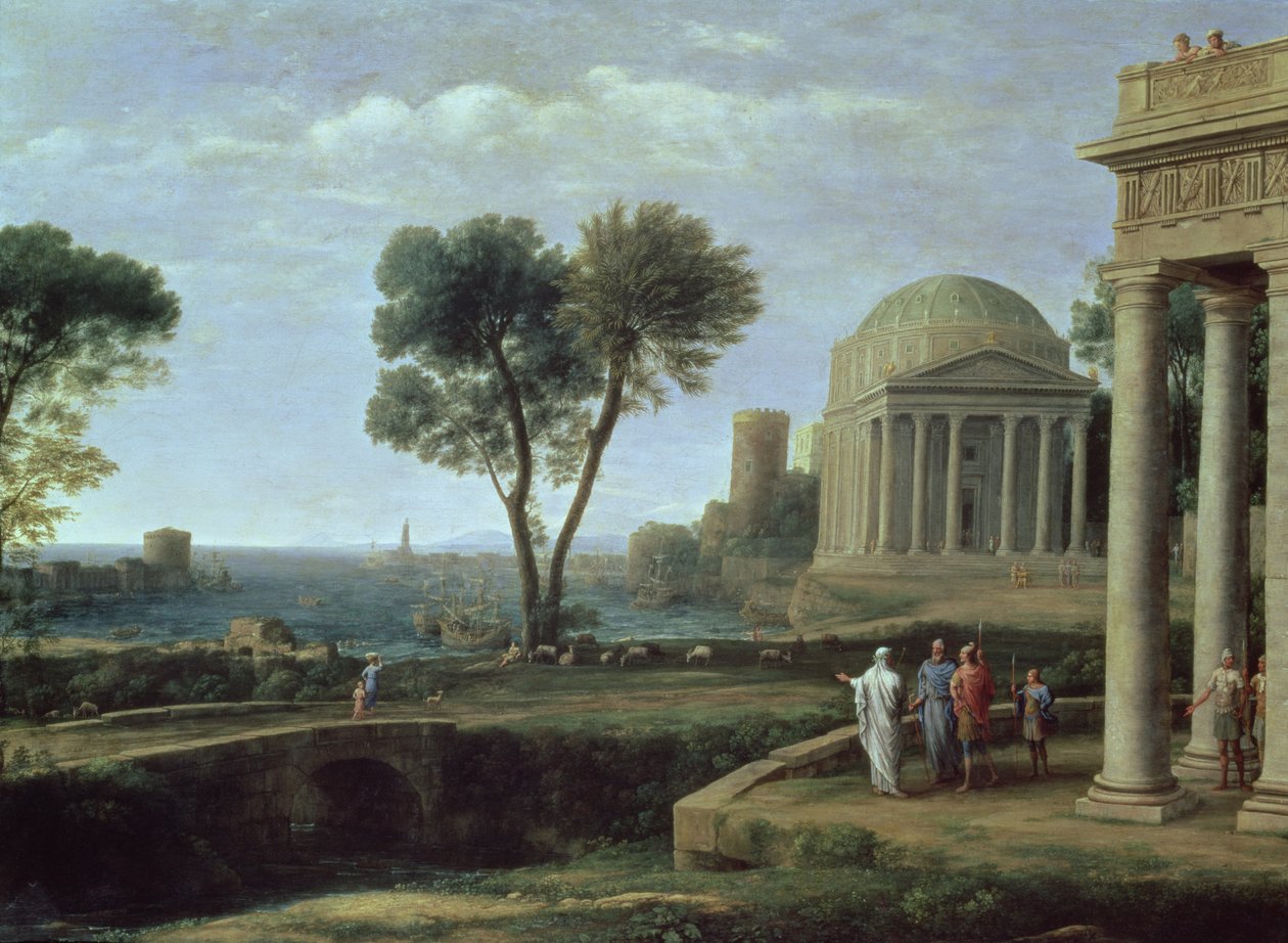Krajina s Aeneem v Délos, 1672 od Claude Lorrain