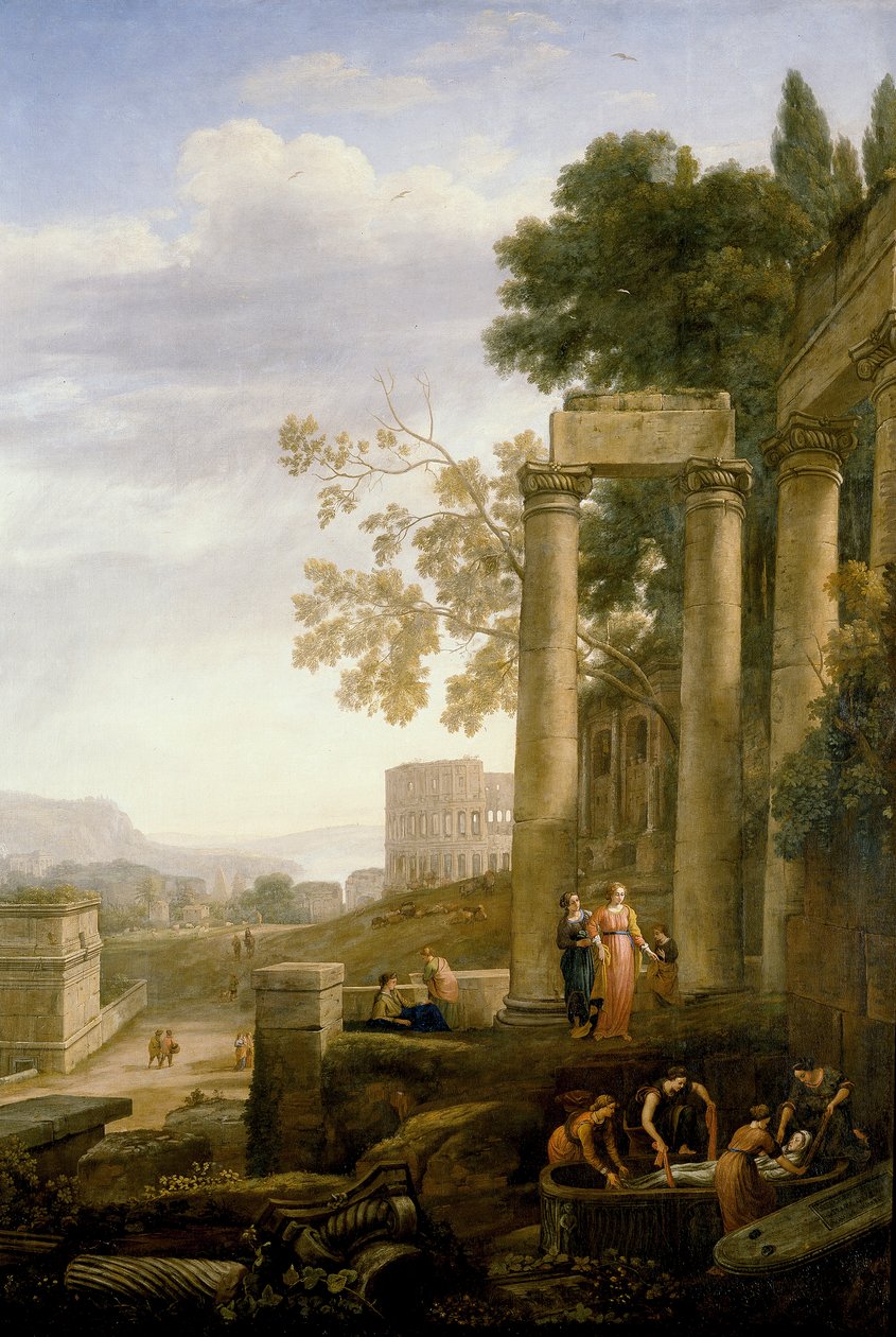 Krajina s pohřbem Santa Serapia od Claude Lorrain